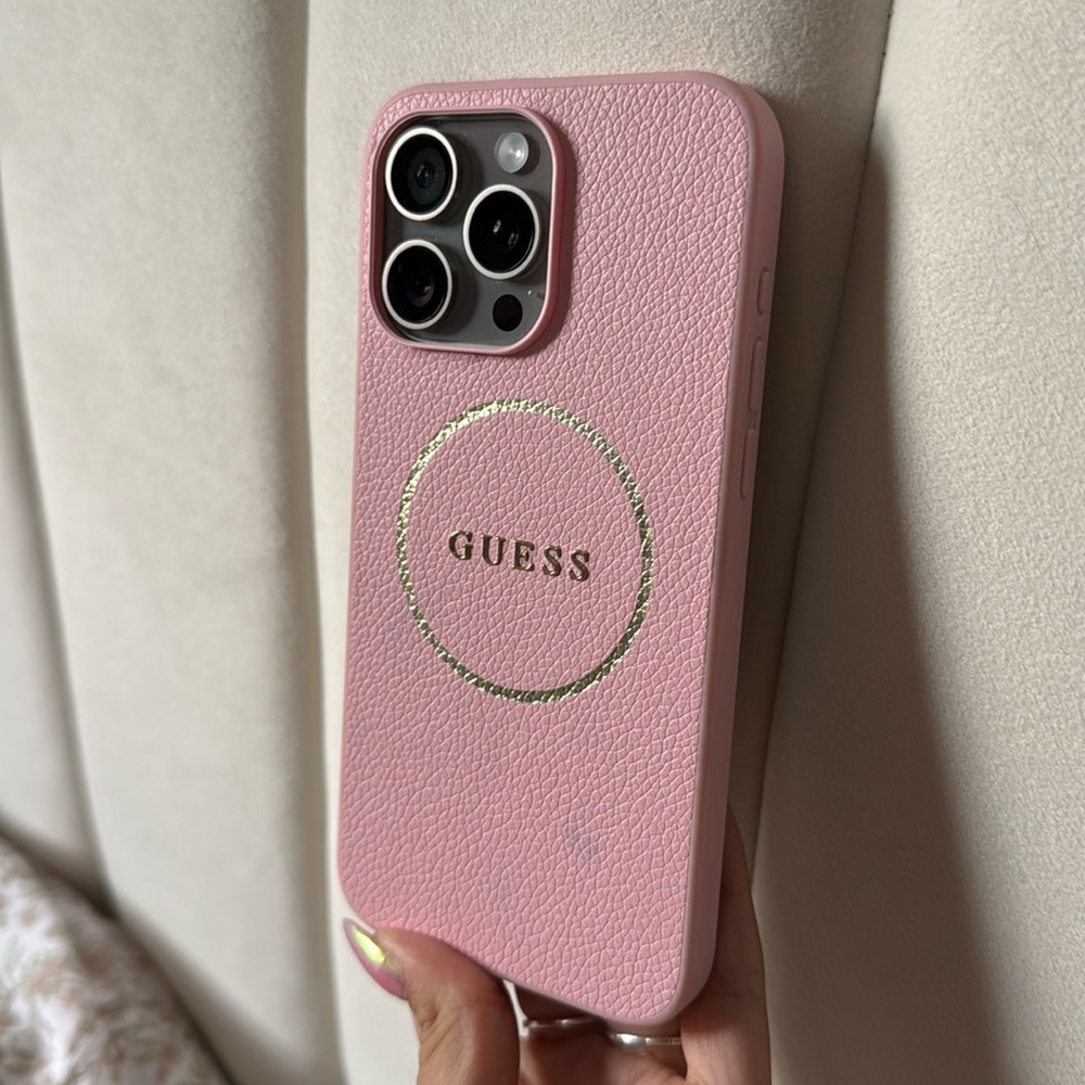 Pink Guess iPhone 15 Pro Max Case